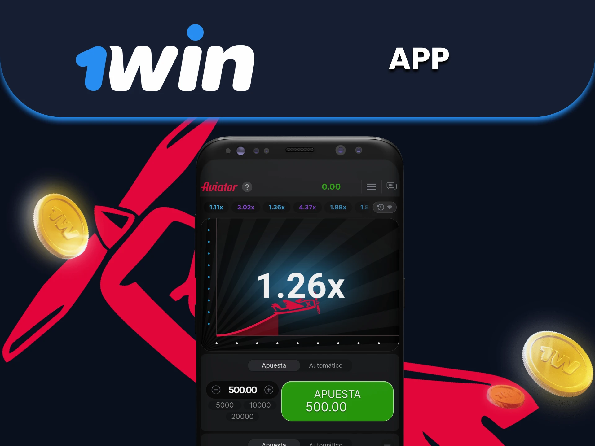 Descarga la 1win app Aviator y juega directamente desde tu dispositivo móvil.