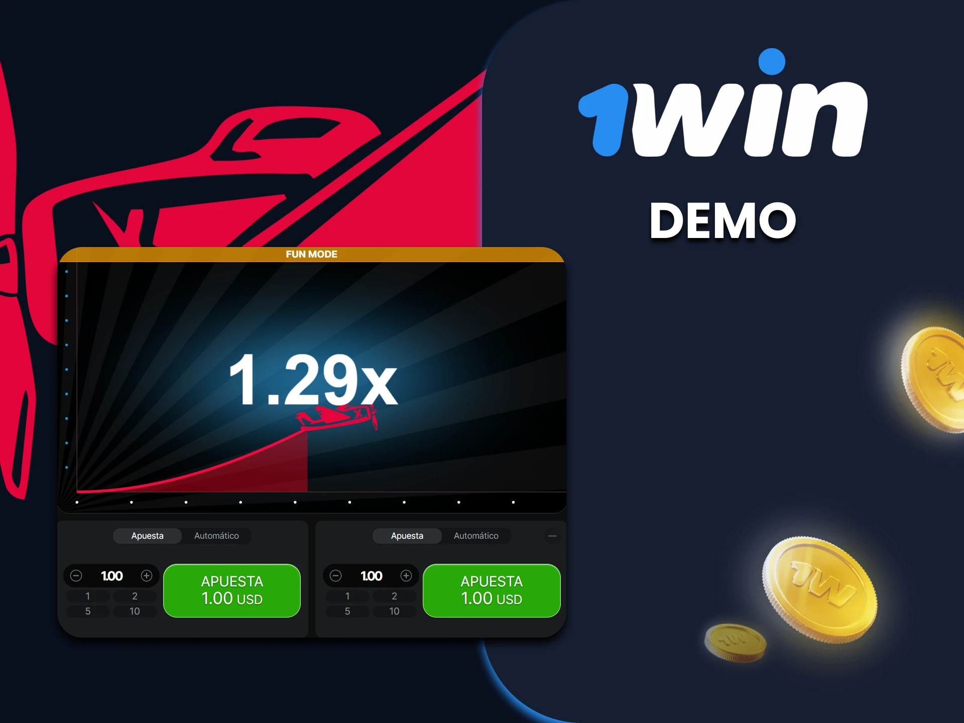 Practica con la versión demo de 1win Aviator para no tener que gastar dinero real.