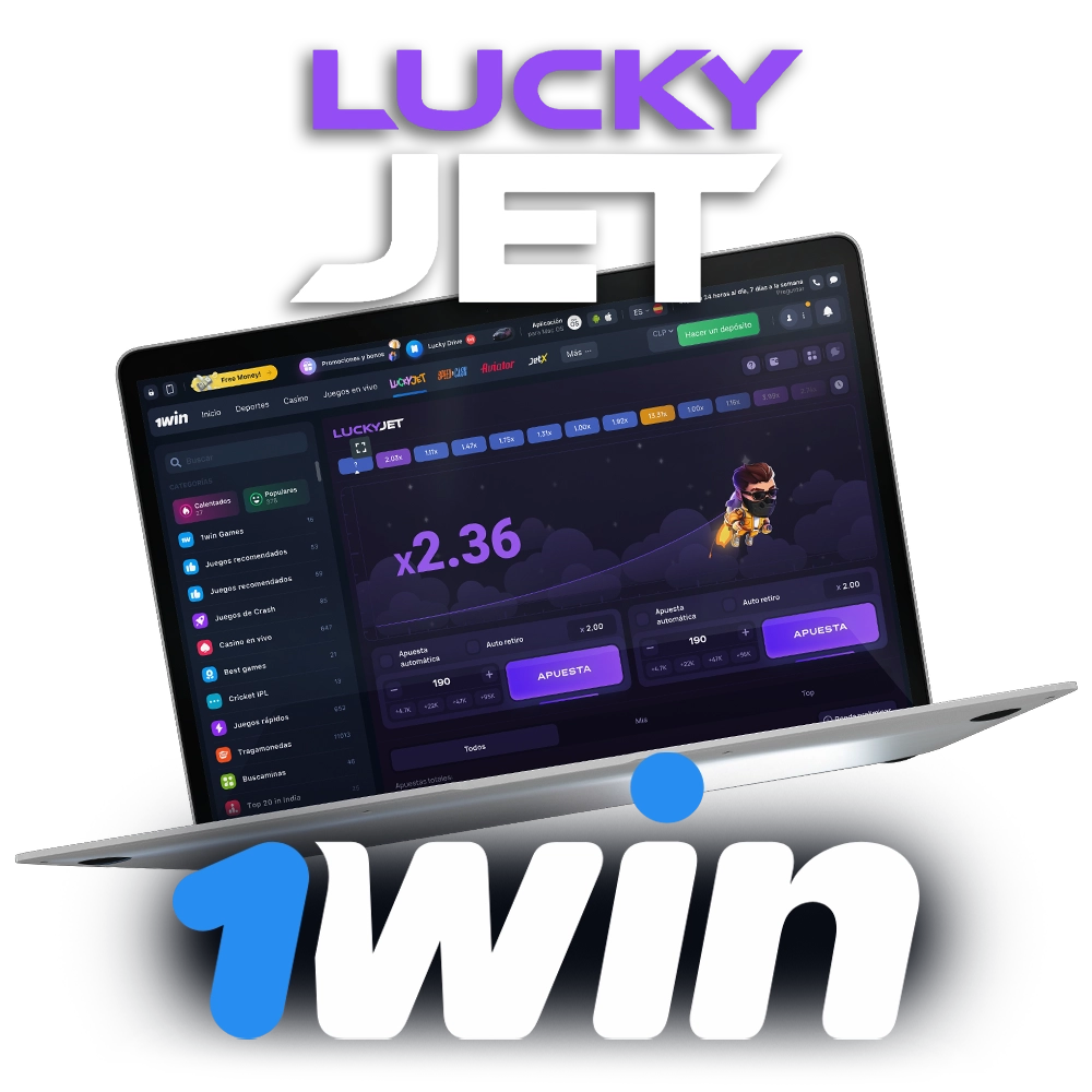 Juega Lucky Jet 1win online con dinero real en Chile.